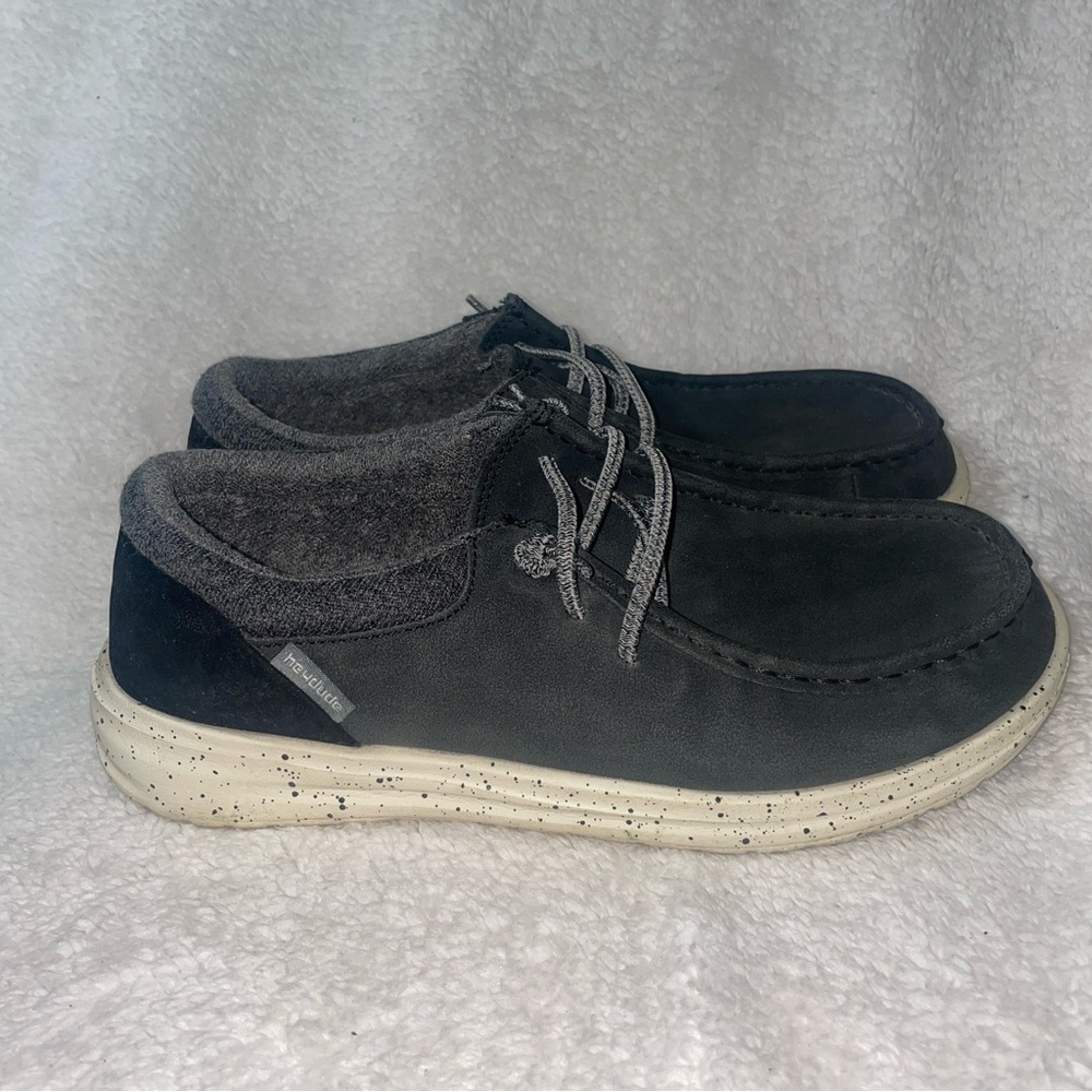Hey Dude Wally Mid Canvas (Black/White) Size Women 7 Men 5. - Picture 5 of 9